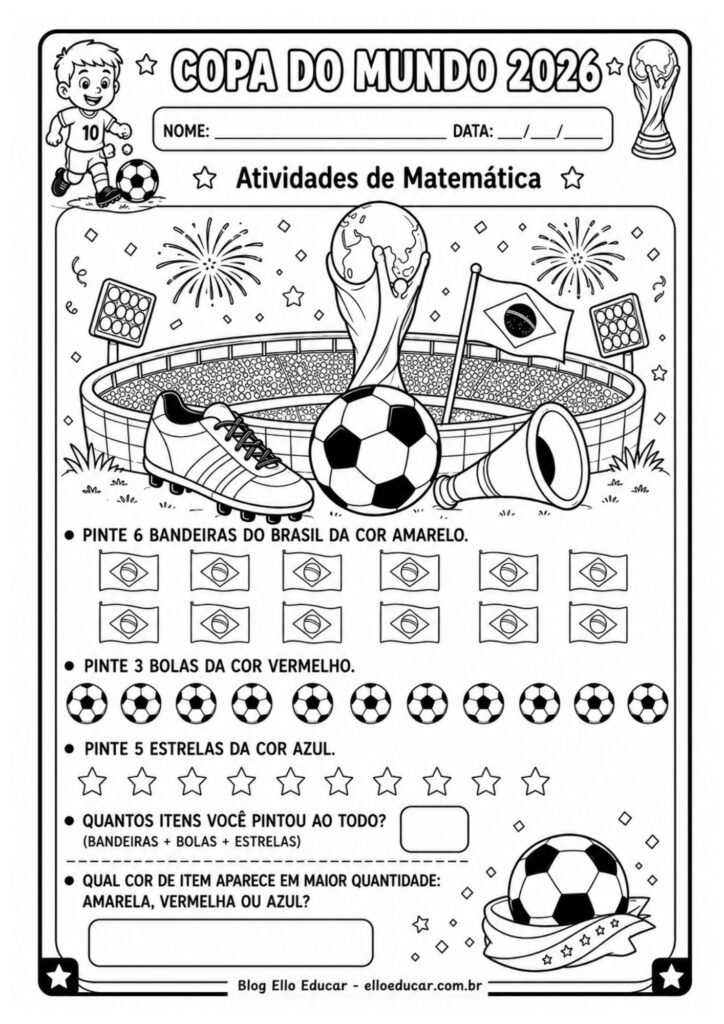 Atividades da Copa do Mundo 1° ano