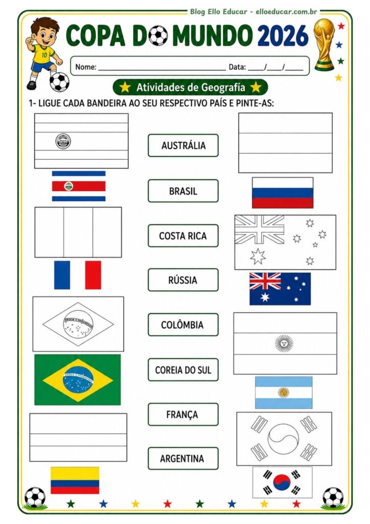 Atividades da Copa do Mundo para 2° ano