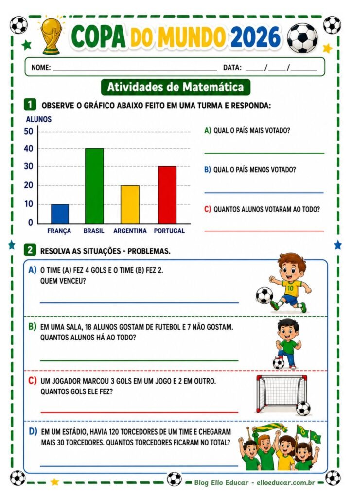 Atividades da Copa do Mundo para 2° ano