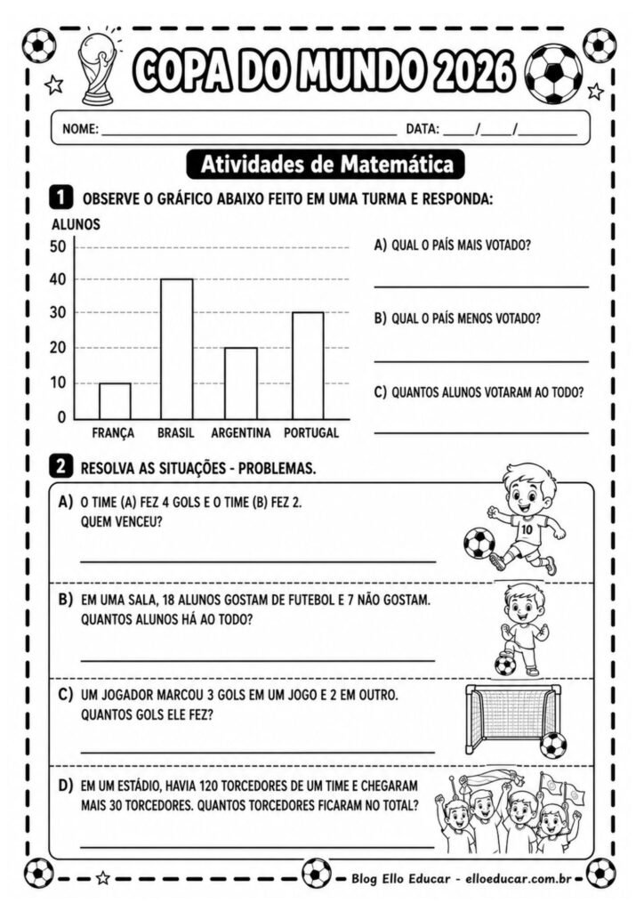 Atividades da Copa do Mundo para 2° ano