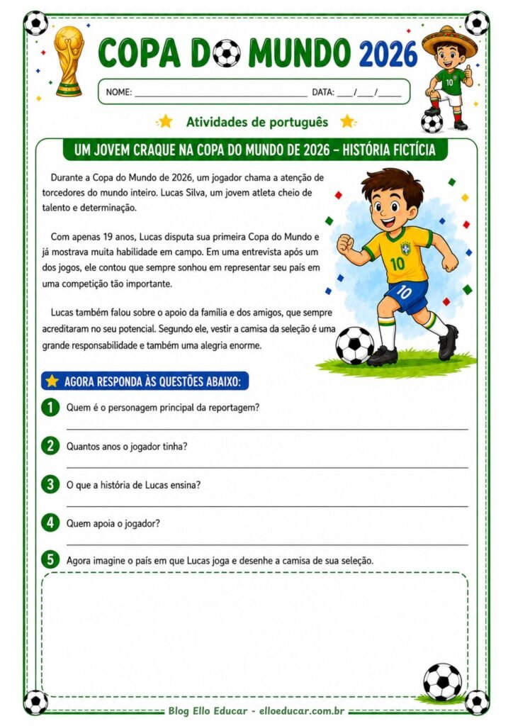 Atividades da Copa do Mundo 3° ano