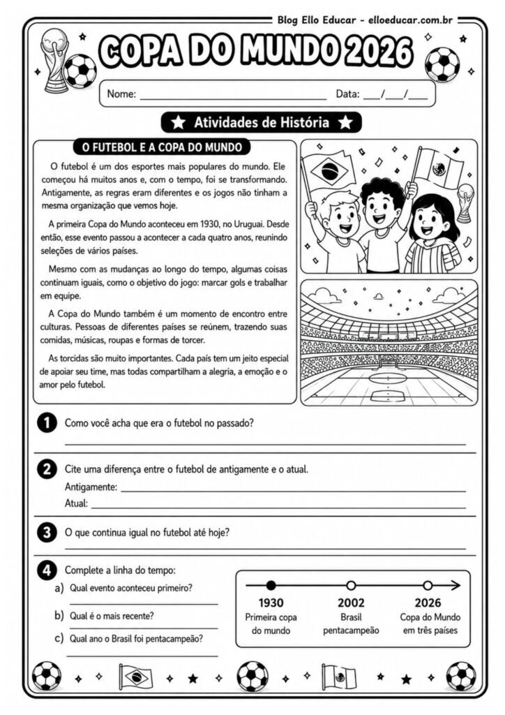 Atividades da Copa do Mundo 3° ano