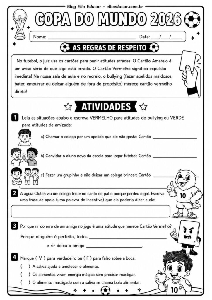 Atividades da Copa do Mundo 4° ano