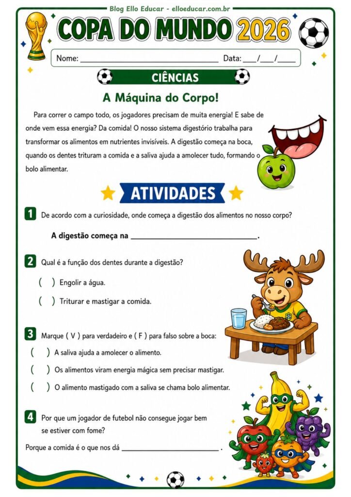 Atividades da Copa do Mundo 4° ano