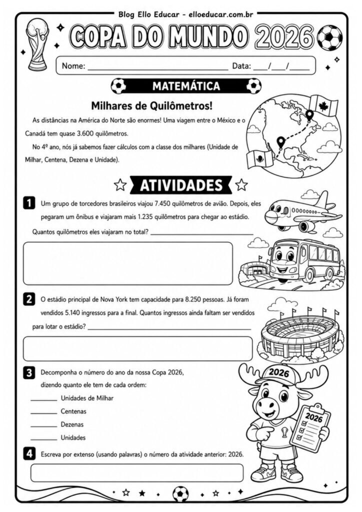 Atividades da Copa do Mundo 4° ano