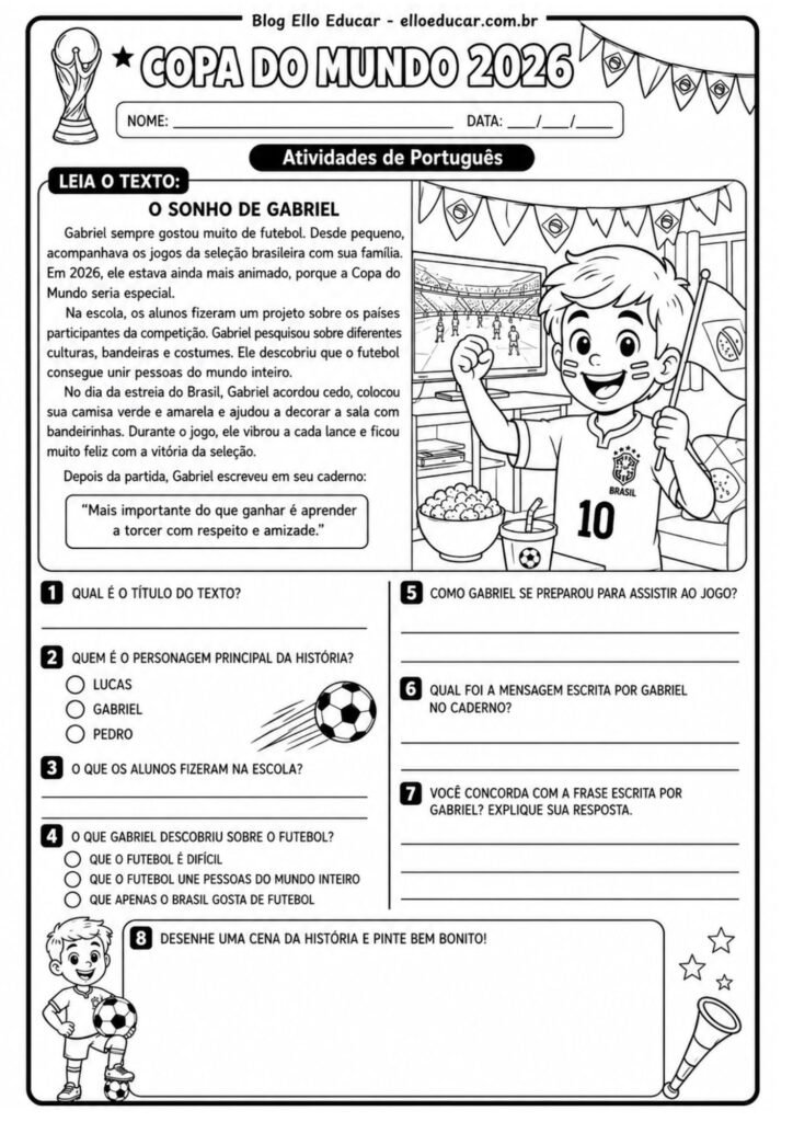 Atividades da Copa do Mundo 4° ano