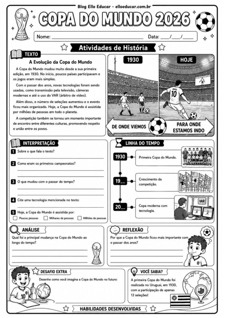 Atividades da Copa do Mundo 5° ano.