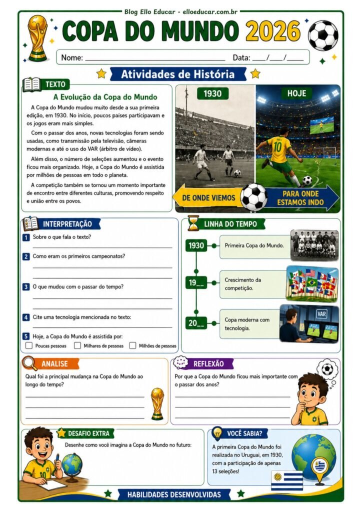 Atividades da Copa do Mundo 5° ano.