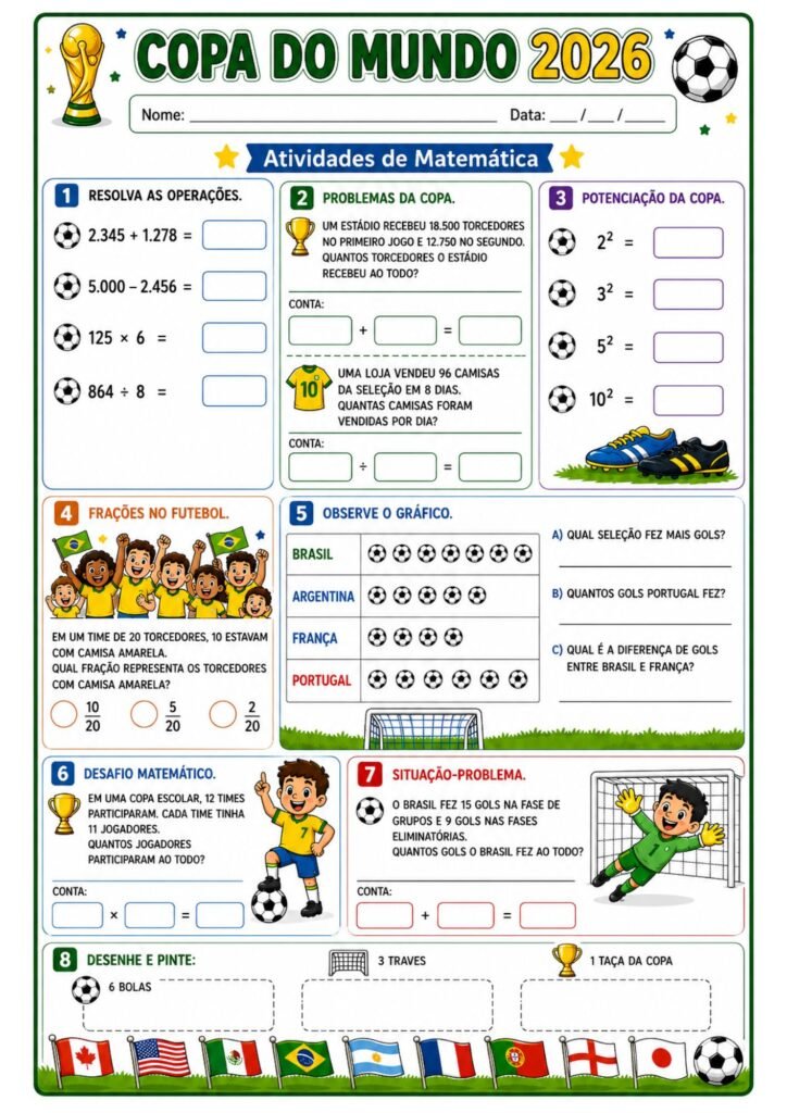 Atividades da Copa do Mundo 5° ano.