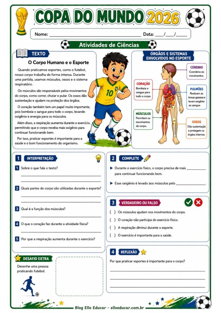 Atividades da Copa do Mundo 5° ano.