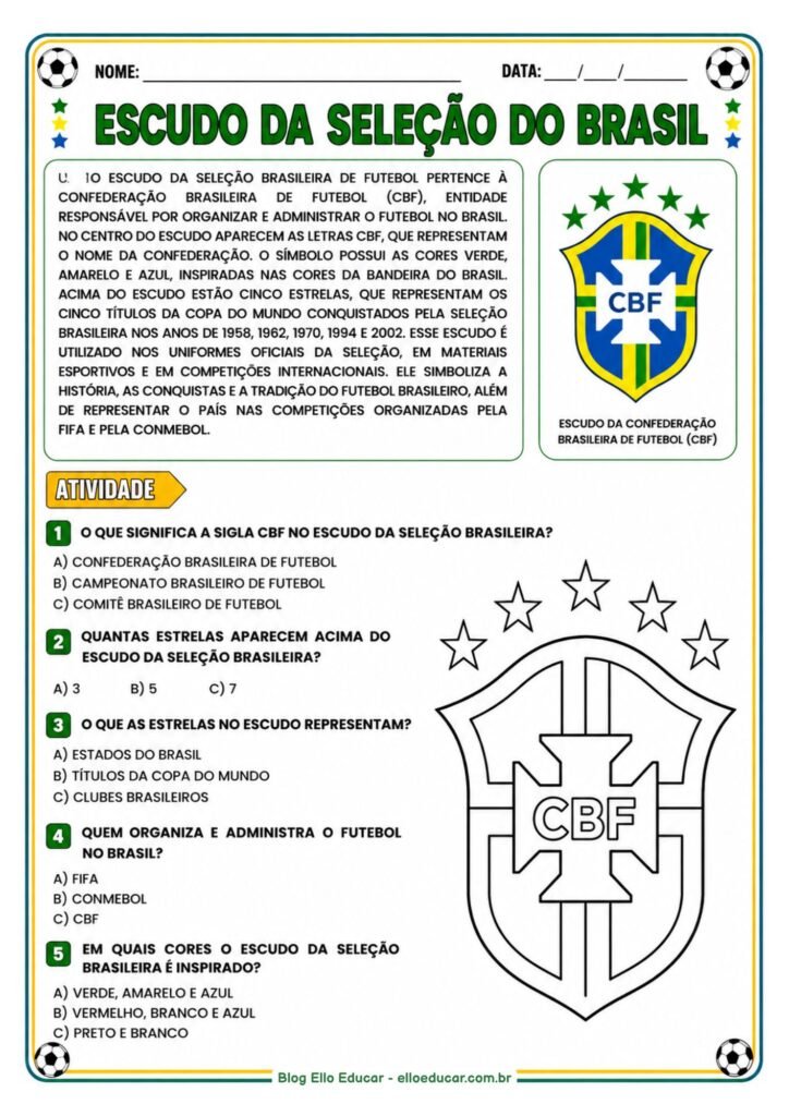 Atividades da Copa do Mundo para imprimir