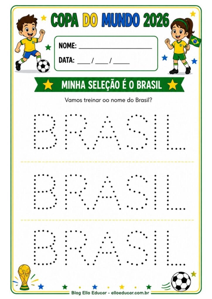 Atividades da Copa do mundo para Educação Infantil