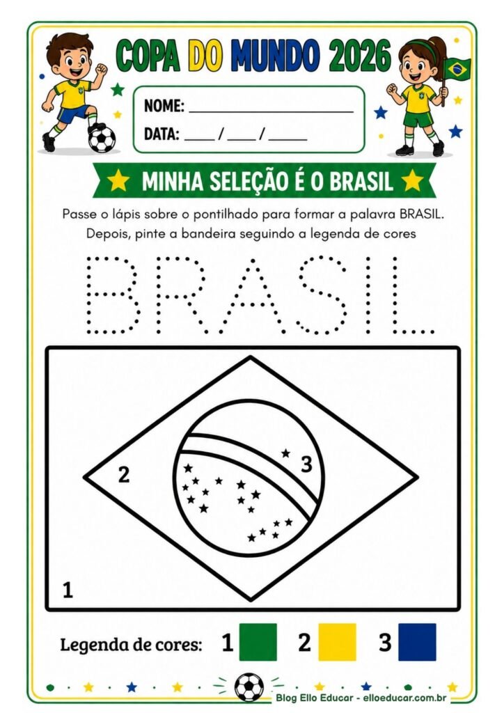 Atividades da Copa do mundo para Educação Infantil