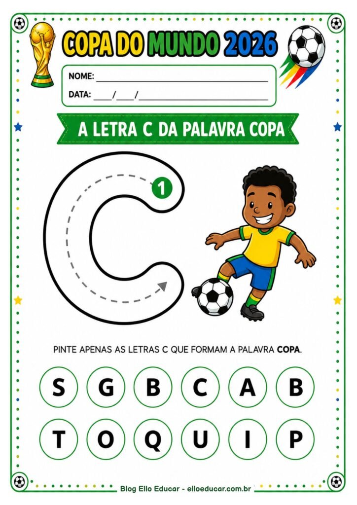 Atividades da Copa do mundo para Educação Infantil