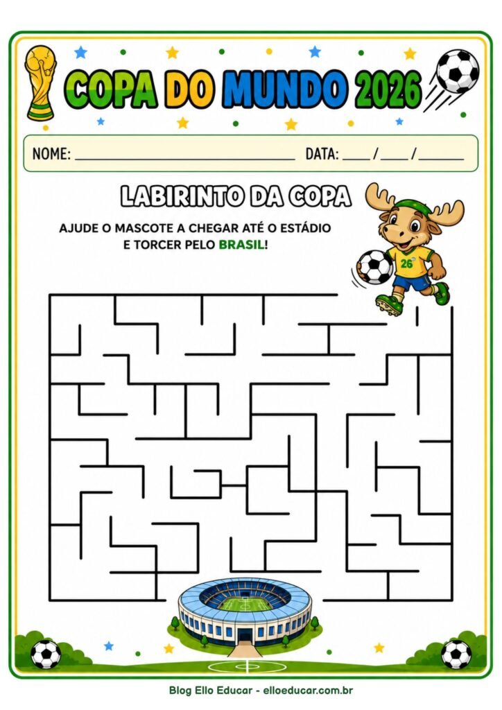 Atividades da Copa do mundo para Educação Infantil