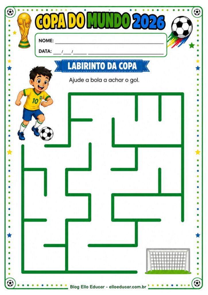 Atividades da Copa do mundo para Educação Infantil