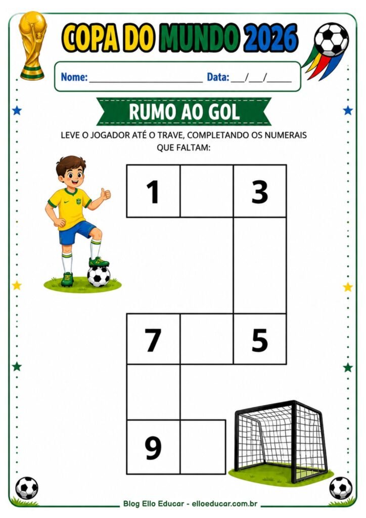 Atividades da Copa do mundo para Educação Infantil
