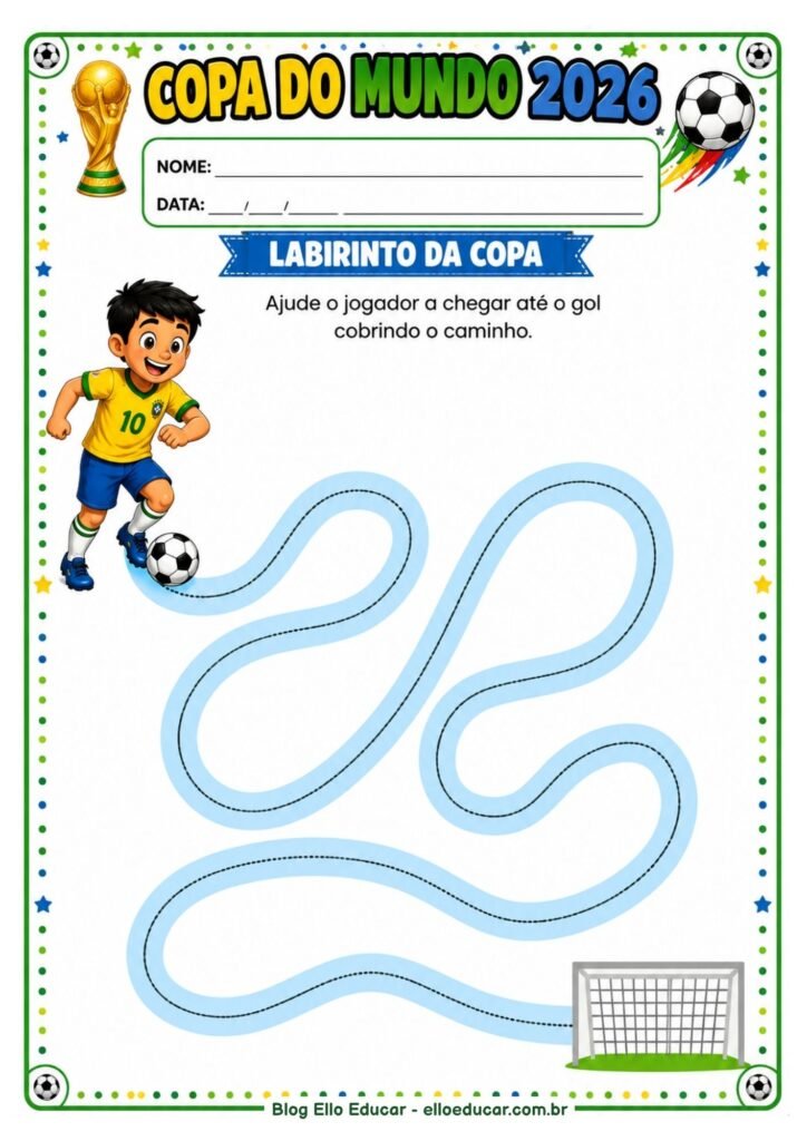 Atividades da Copa do mundo para Educação Infantil