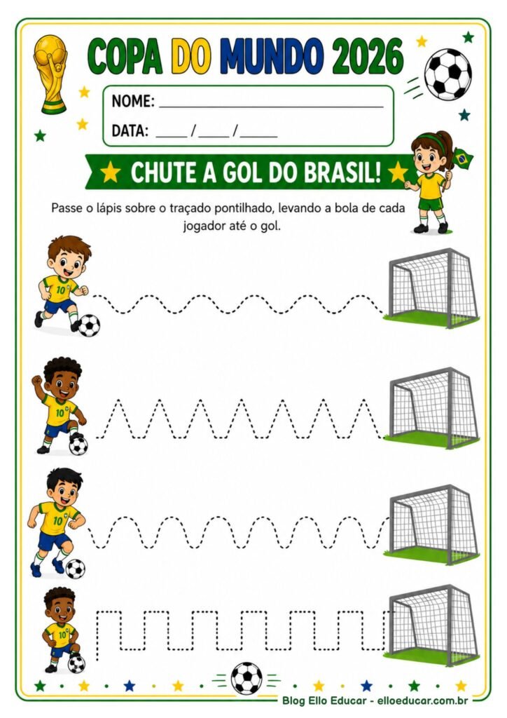 Atividades da Copa do mundo para Educação Infantil