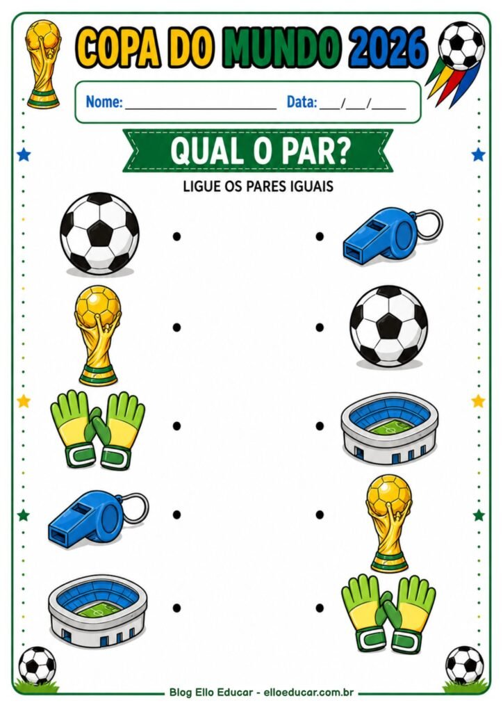 Atividades da Copa do mundo para Educação Infantil