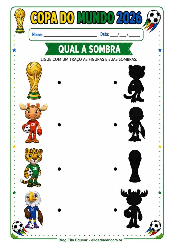 Atividades da Copa do mundo para Educação Infantil