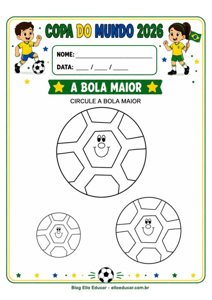 Atividades da Copa do mundo para Educação Infantil