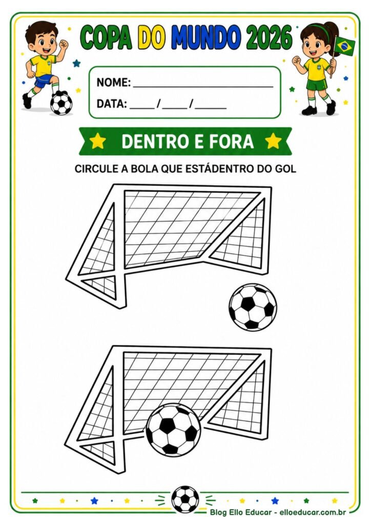Atividades da Copa do mundo para Educação Infantil