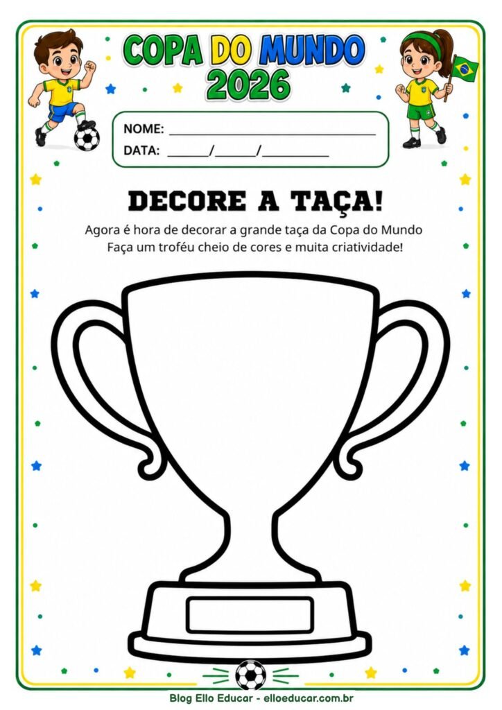 Atividades da Copa do mundo para Educação Infantil