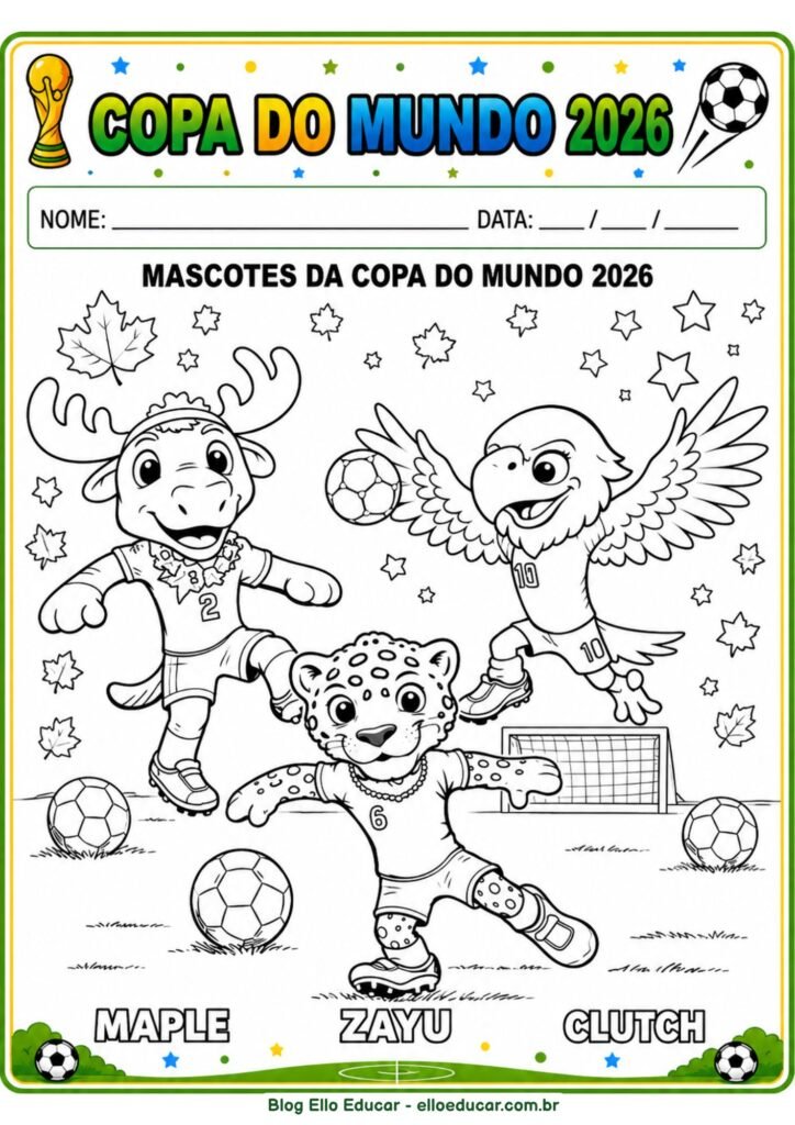 Atividades da Copa do mundo para Educação Infantil