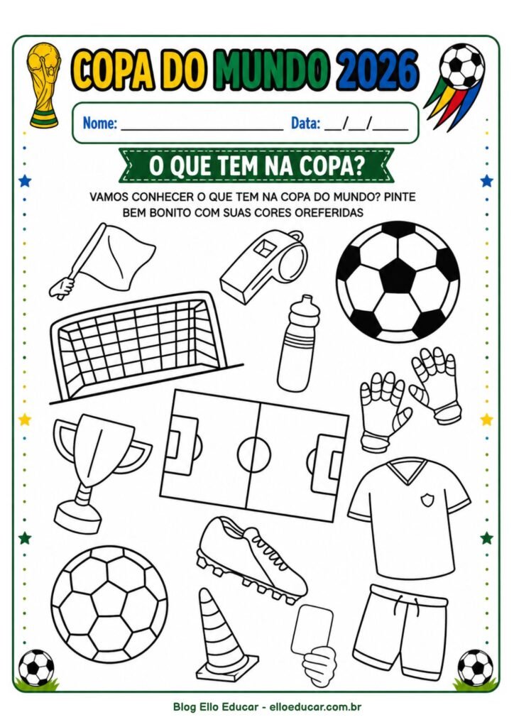 Atividades da Copa do mundo para Educação Infantil