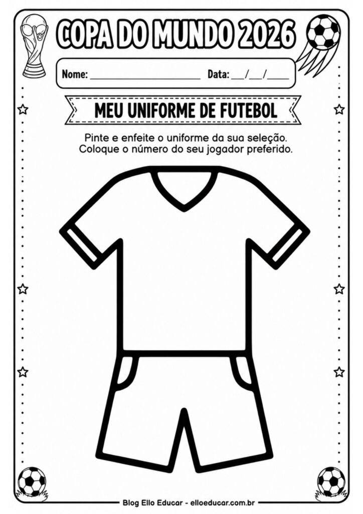 Atividades da Copa do mundo para Educação Infantil