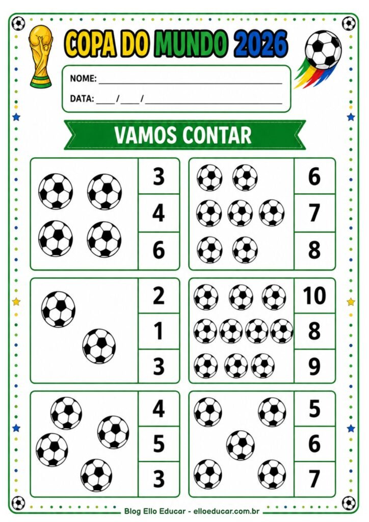 Atividades da Copa do mundo para Educação Infantil