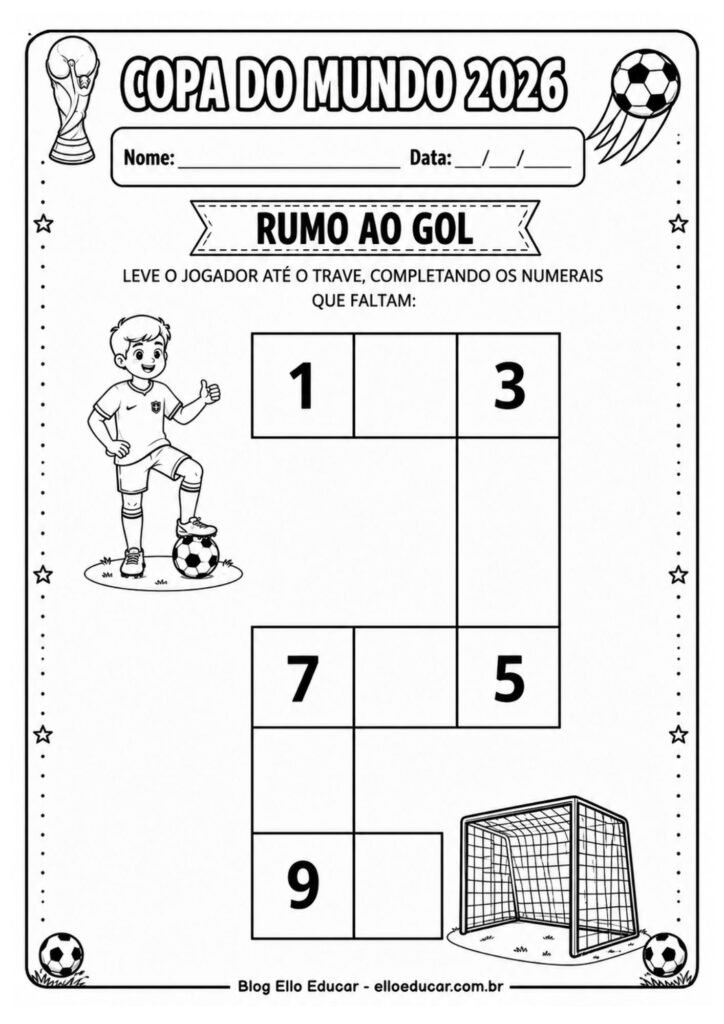 Atividades da Copa do mundo para Educação Infantil