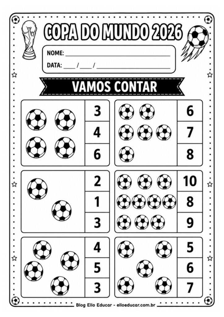 Atividades da Copa do mundo para Educação Infantil