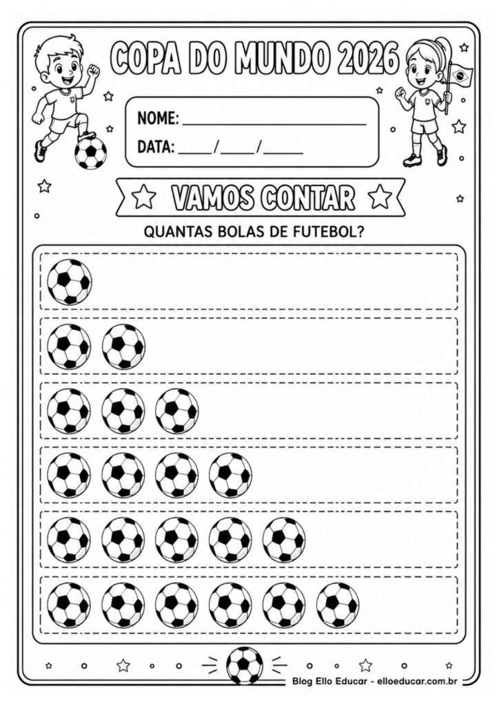 Atividades da Copa do mundo para Educação Infantil