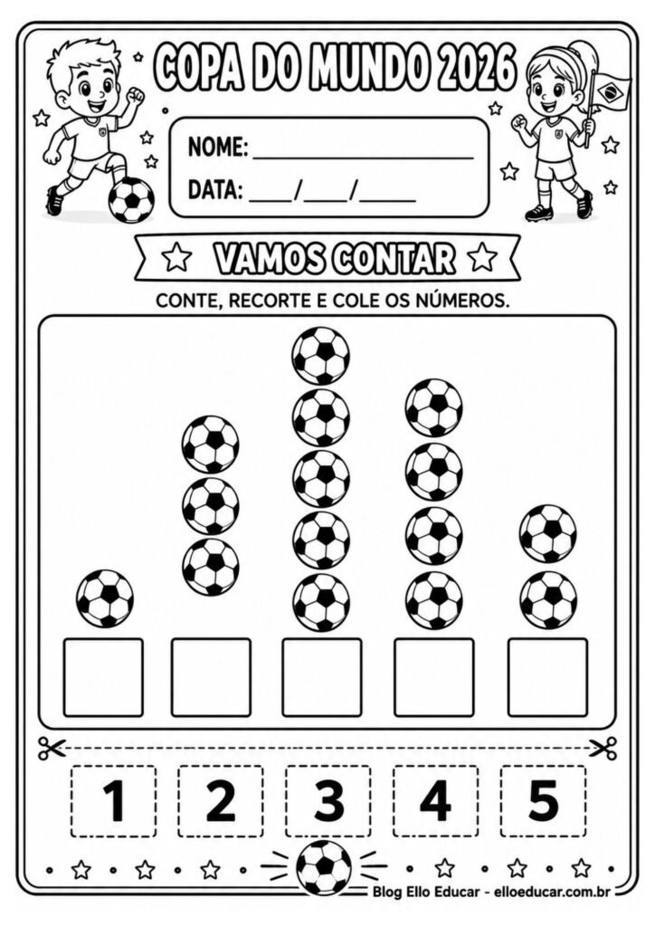 Atividades da Copa do mundo para Educação Infantil