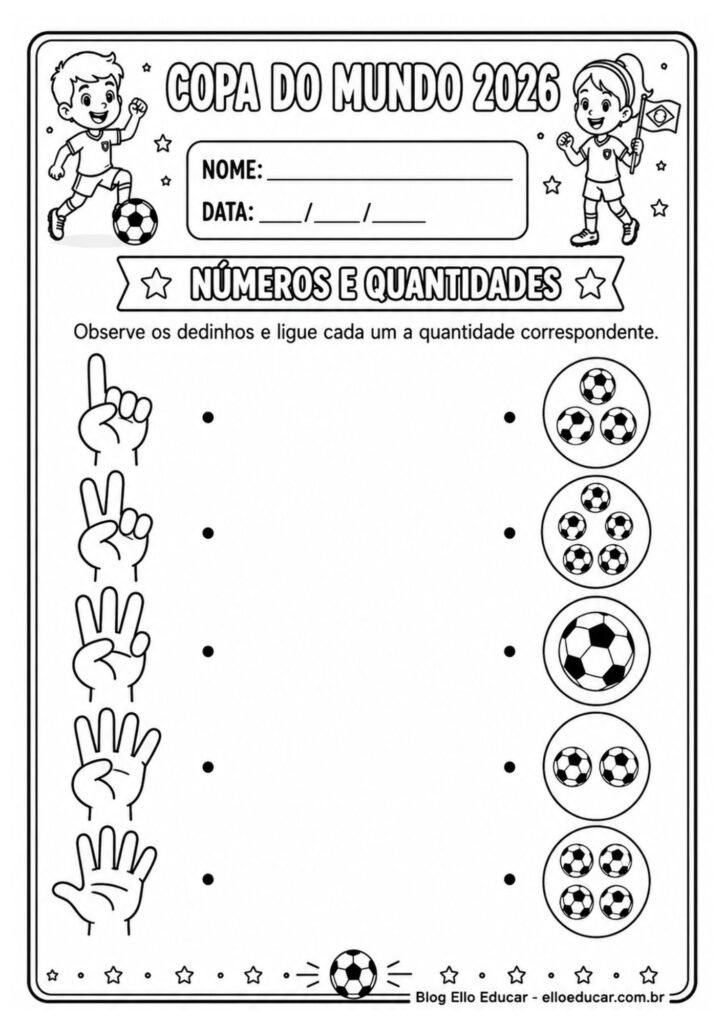 Atividades da Copa do mundo para Educação Infantil