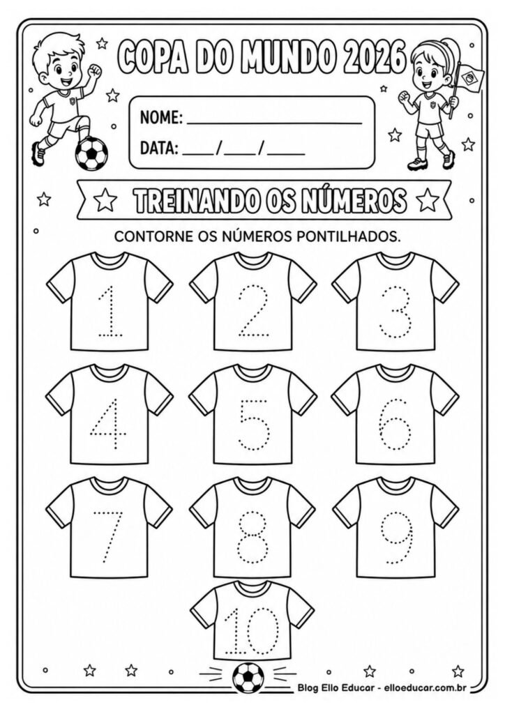 Atividades da Copa do mundo para Educação Infantil
