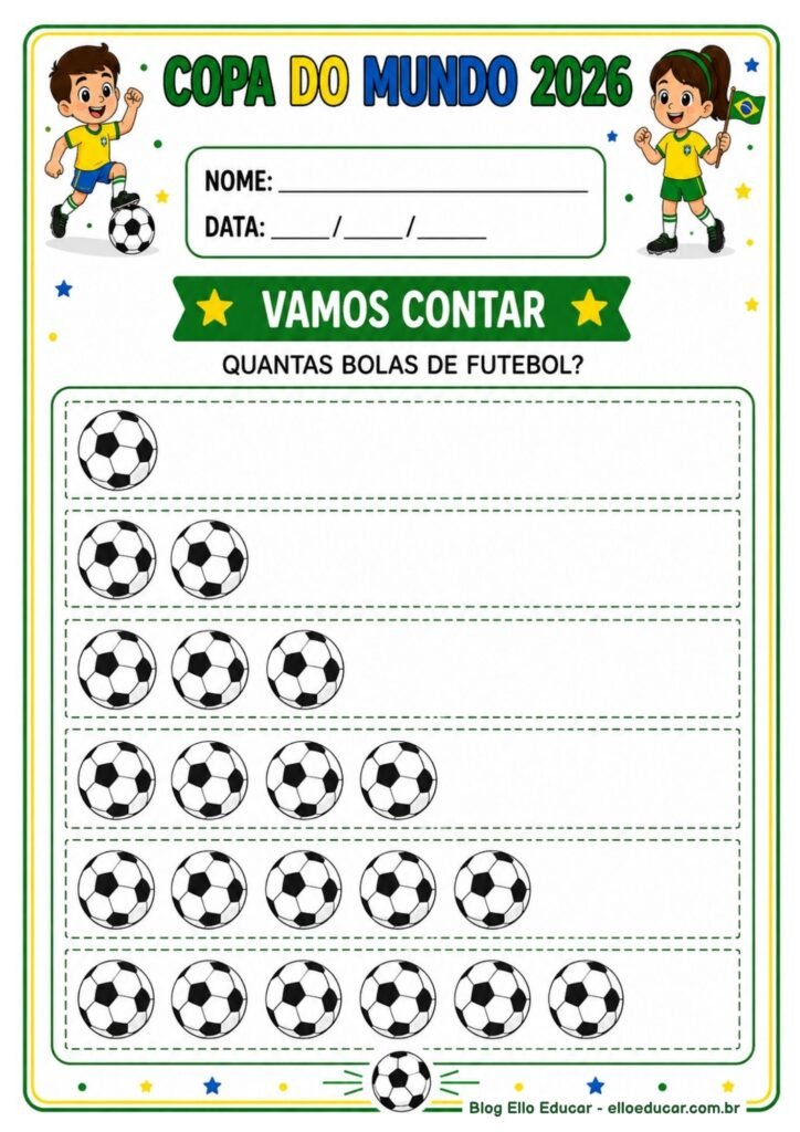Atividades da Copa do mundo para Educação Infantil