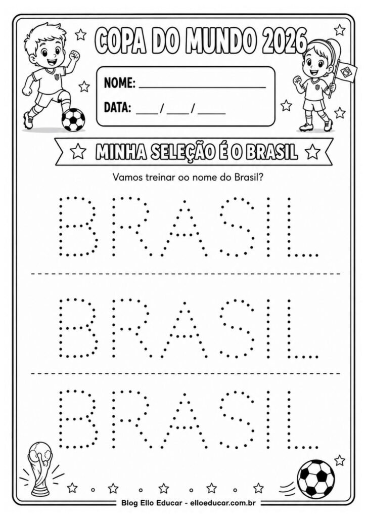 Atividades da Copa do mundo para Educação Infantil