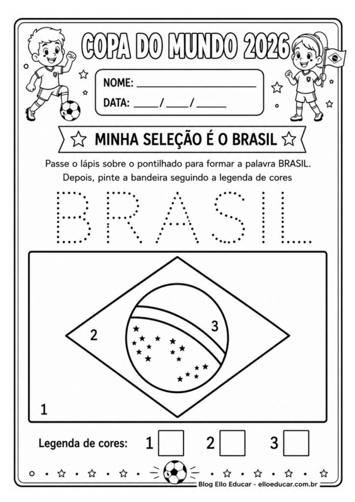 Atividades da Copa do mundo para Educação Infantil