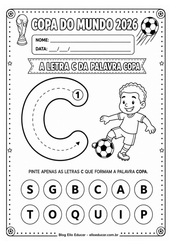 Atividades da Copa do mundo para Educação Infantil