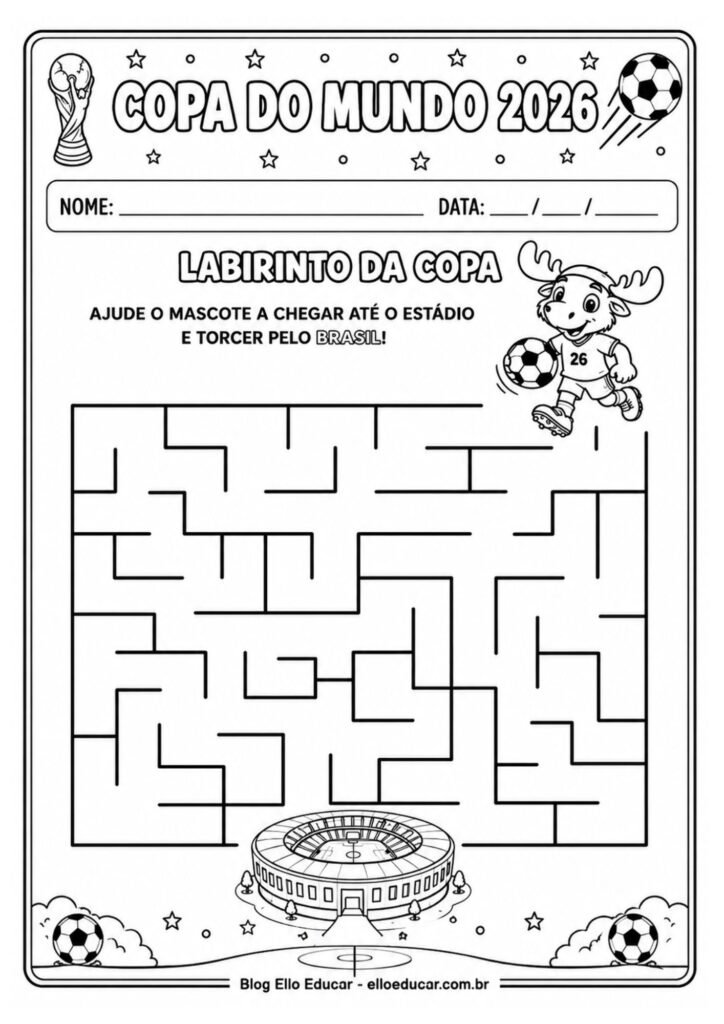 Atividades da Copa do mundo para Educação Infantil