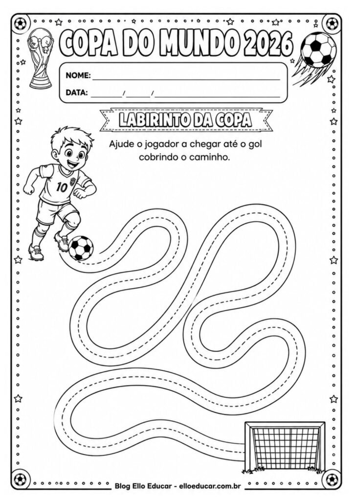 Atividades da Copa do mundo para Educação Infantil