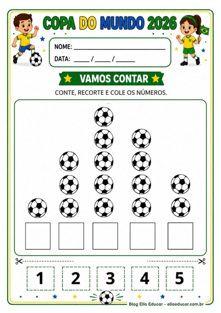 Atividades da Copa do mundo para Educação Infantil