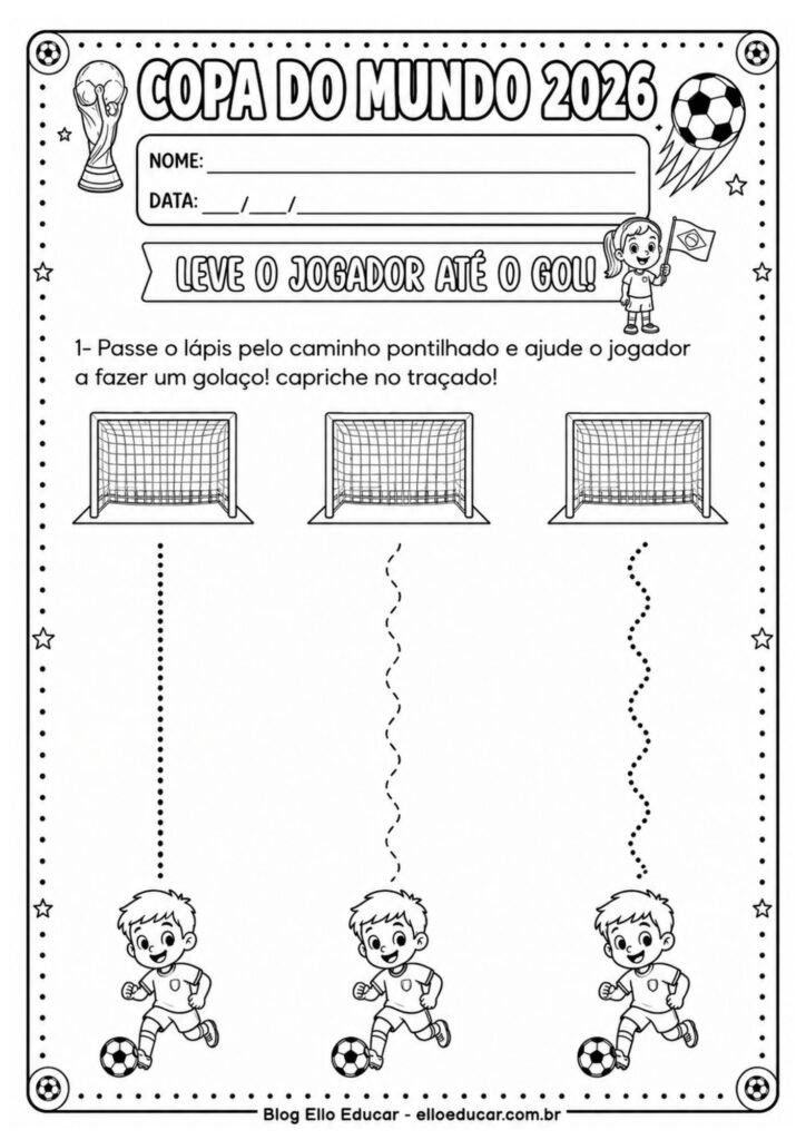 Atividades da Copa do mundo para Educação Infantil