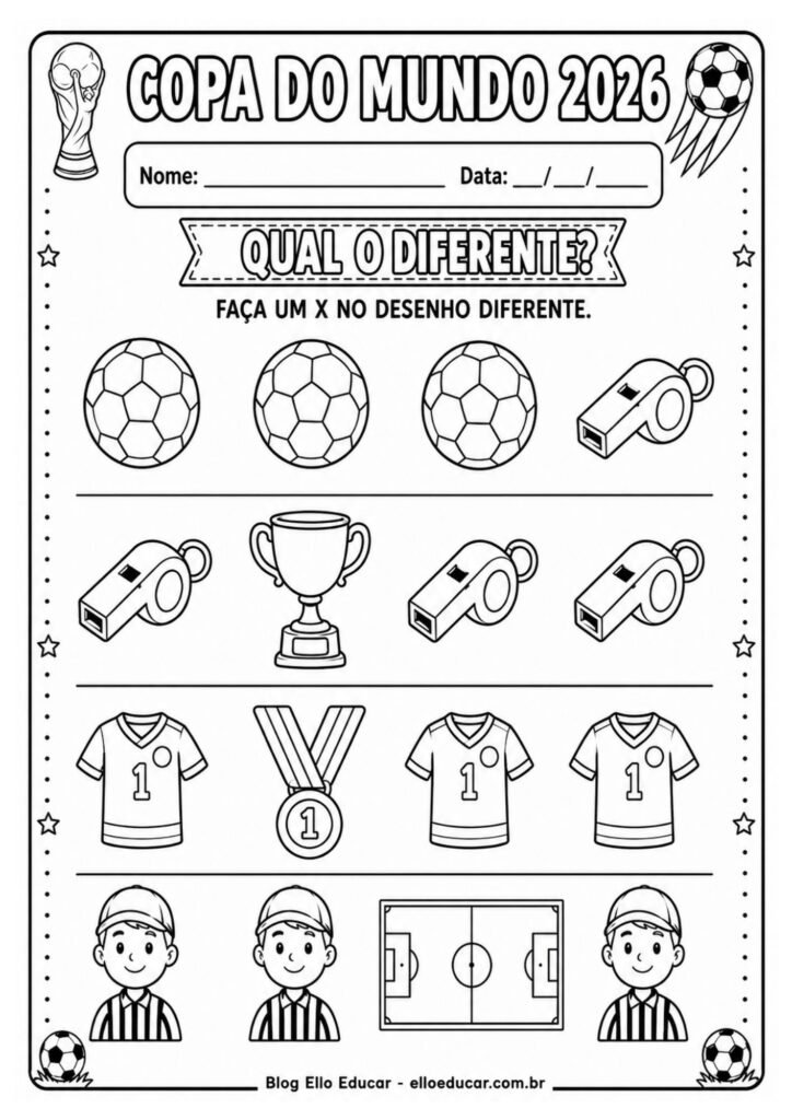 Atividades da Copa do mundo para Educação Infantil