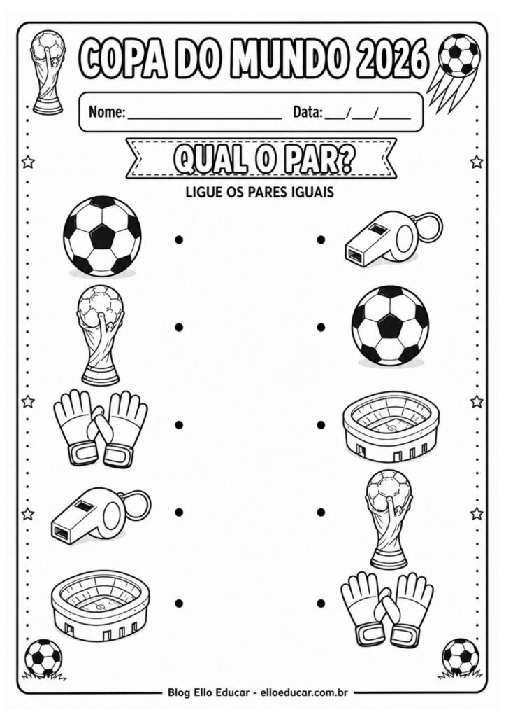 Atividades da Copa do mundo para Educação Infantil