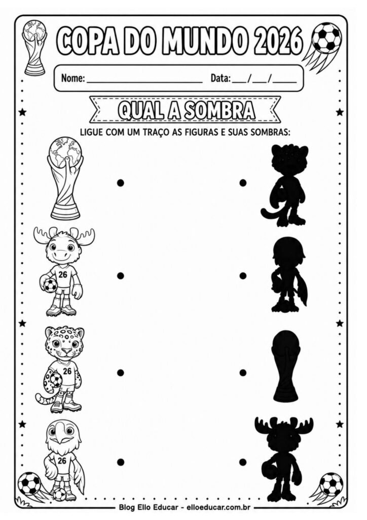 Atividades da Copa do mundo para Educação Infantil