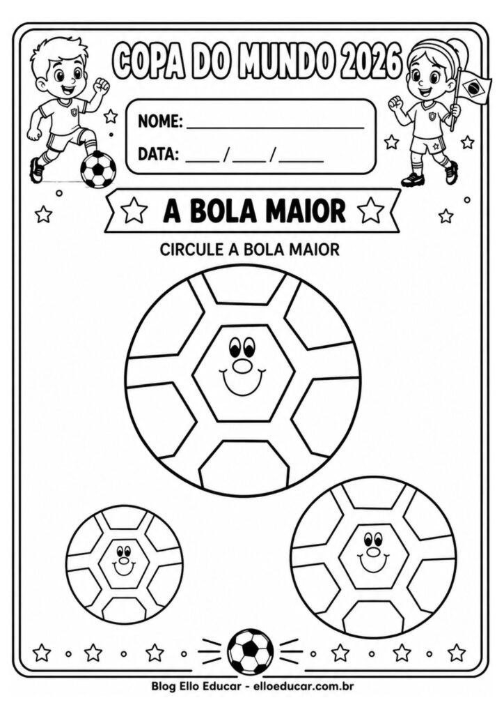 Atividades da Copa do mundo para Educação Infantil